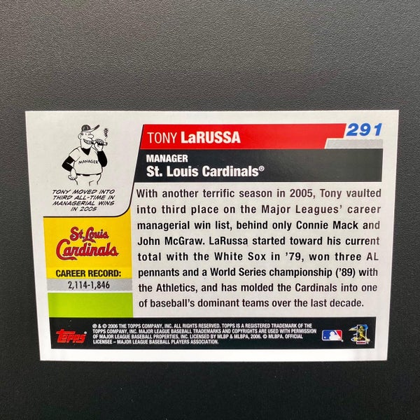MINT TONY LARUSSA TOPPS BASEBALL CARD - St. Louis Cardinals