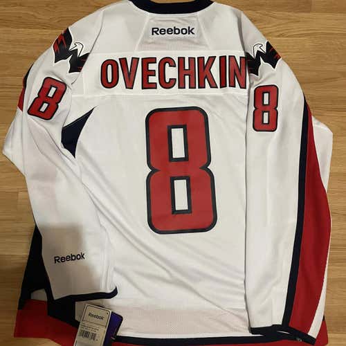 Reebok NHL Hockey Jersey Washington Capitals Alexander Ovechkin White Away Sz M