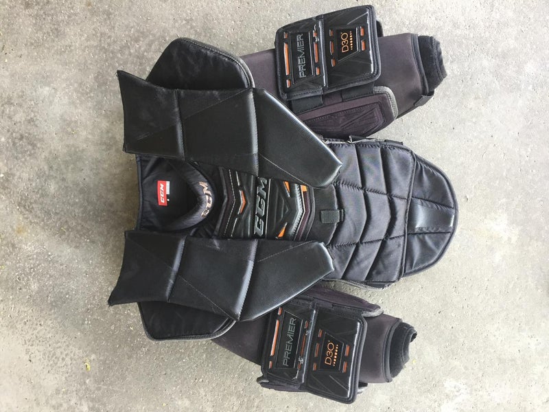 Used Senior Large CCM Premier Pro Chest and Arm Protector Goalie Chest Protector