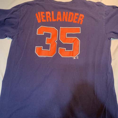 Detroit Tigers Verlander Blue Adult XL T-shirt