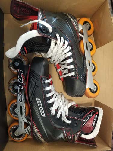 Like New Bauer Vapor X2.7r Inline Roller Skates Sr Sz 10 w/ Extra New Wheels X2.7 2.7
