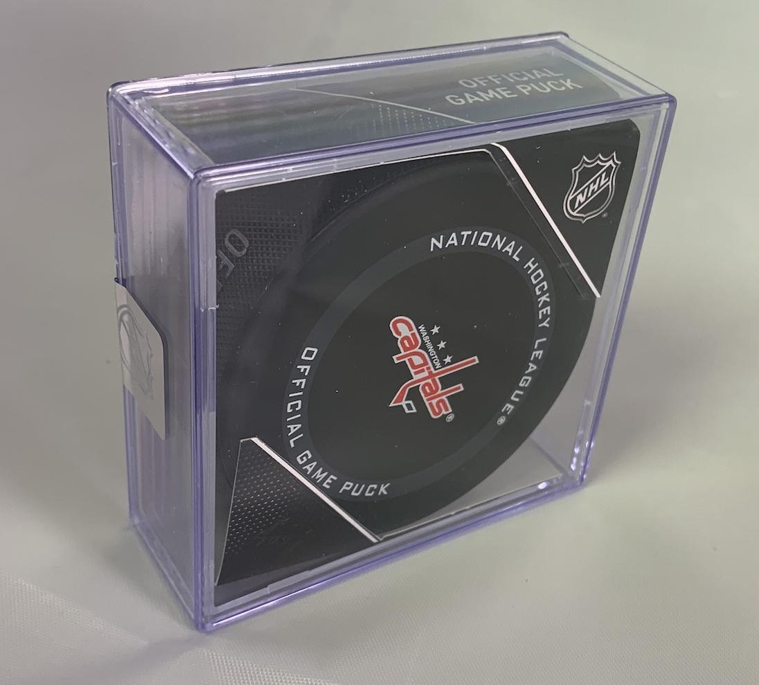 *New* NHL, Washington Capitals, 2021 Official Game Hockey Puck, In Display Cube SidelineSwap