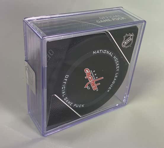 *New* NHL, Washington Capitals, 2021 Official Game Hockey Puck, In Display Cube