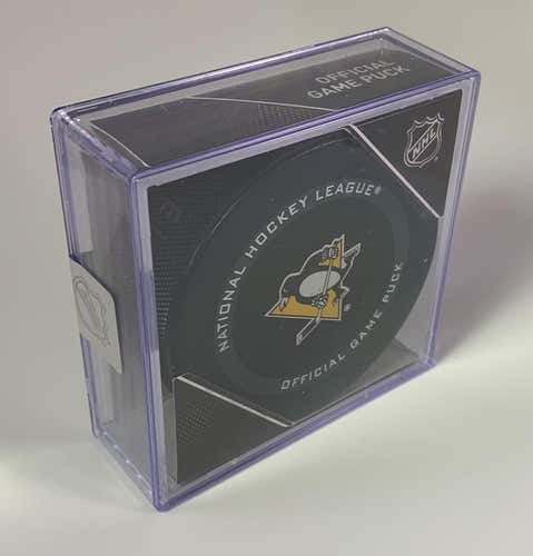 *New* NHL, Pittsburgh Penguins, 2021 Official Game Hockey Puck, In Display Cube