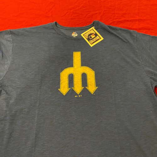 Seattle Mariners Cooperstown Collection MLB Blue Adult XXL TALL Majestic T-Shirt