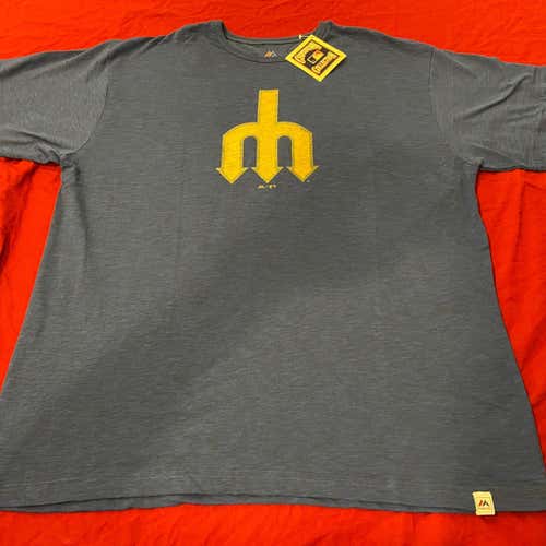 Seattle Mariners Cooperstown Collection MLB Blue Adult XXL Majestic T-Shirt