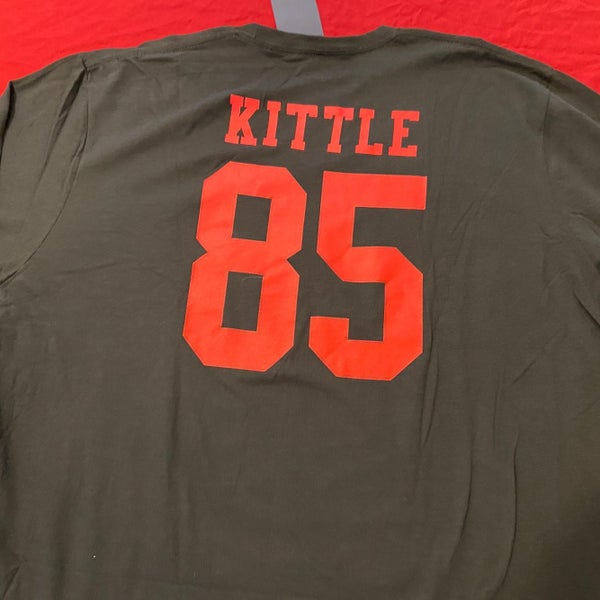 85 George Kittle SF 49ers Super Bowl Black Adult XXXL NFL Long Sleeve T- Shirt