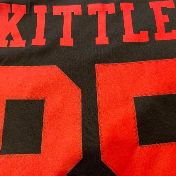 black and red george kittle jersey