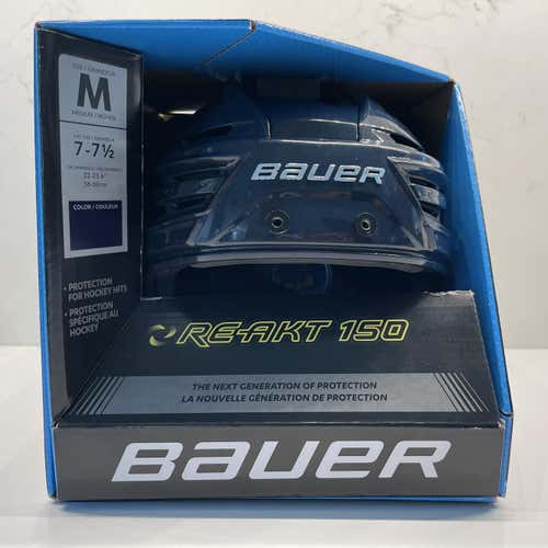Blue Used Medium Bauer Re-Akt 150 Helmet