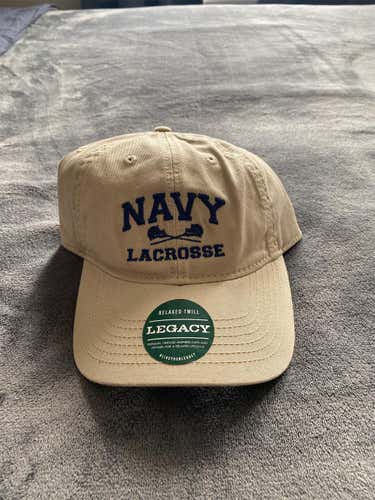 Navy Lacrosse Adjustable Khaki Hat