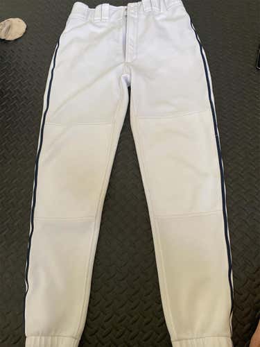 White W/navy Piping Adult Medium Mizuno Pants