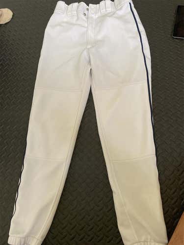 White W/navy Piping Adult Medium Mizuno Pants