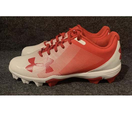 Men’s Under Armour Leadoff Low 1297317-611 Red White Baseball Cleats  Size 11.5