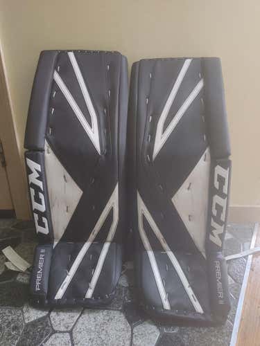 Custom Black Used Senior 33" +1 CCM Premier II Pro Goalie Leg Pads