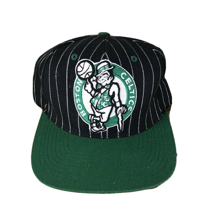 Boston Celtics Green Hat by Mitchell & Ness Nostalgia Co Snapback Pinstripe