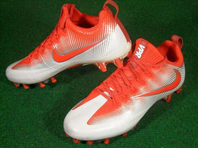 EUC Nike VPR Vapor Untouchable Pro Low TD Football Cleats White Orange size 8