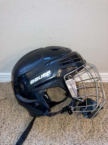Black Used Medium Bauer Re-Akt Helmet w/Cage