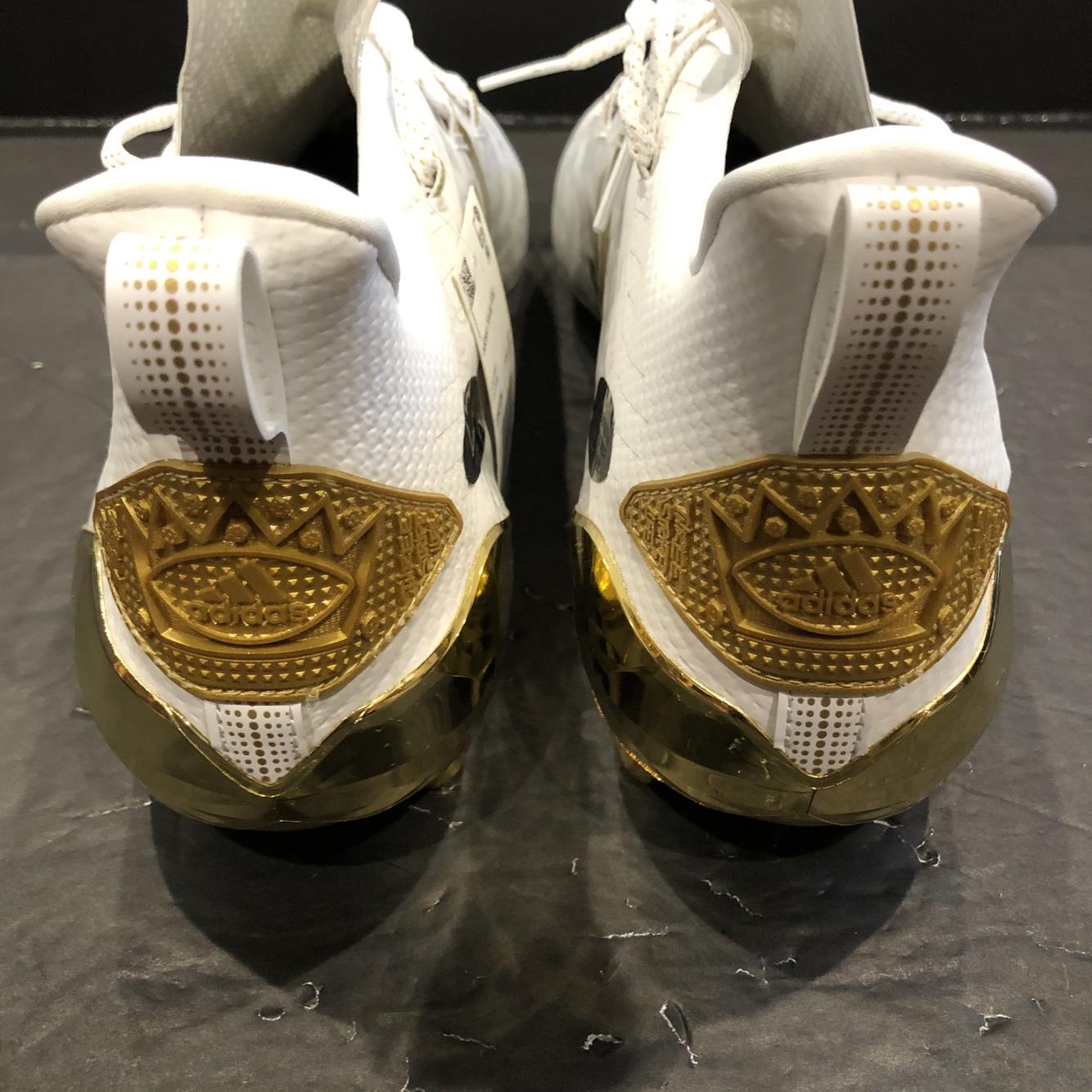 Reign White/Gold Football Cleats Size 