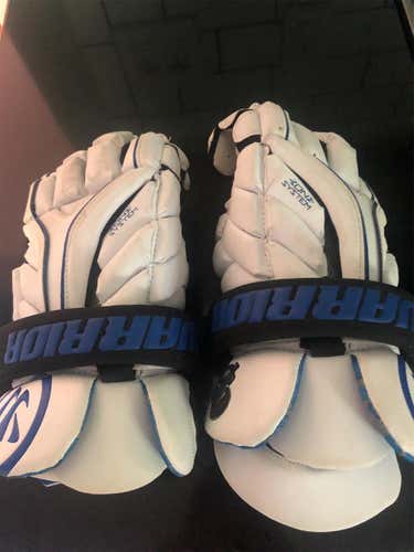 White Used Warrior Evo 14" Lacrosse Gloves