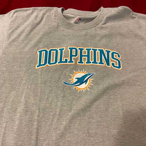 NFL Miami Dolphins Majestic Gray Adult XXXL Long Sleeve T-Shirt