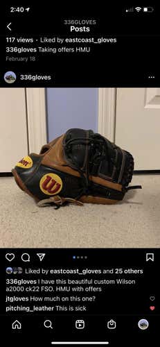 Brown High School/College Pitcher's A2000 11.75" Baseball Glove