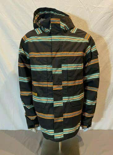 Burton DryRide Dhaka Black Striped Waterproof Breathable Shell Jacket Men's L