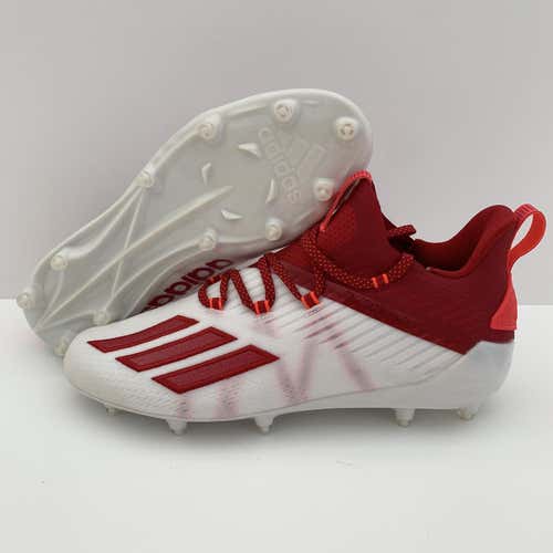(Size 11.5) Adidas Adizero White/Red Lacrosse/Football Cleats Men's
