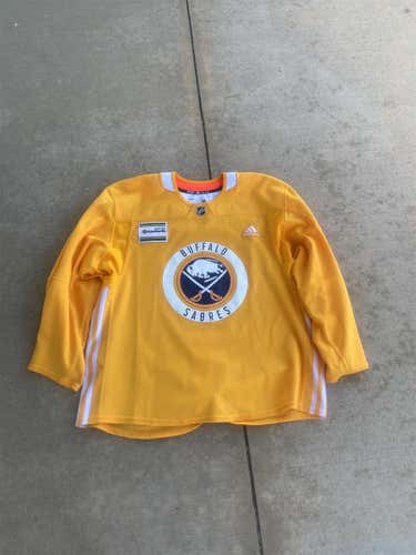 Buffalo Sabres Authentic Made in Canada Official Yellow Adult Size 58 Adidas Pro Stock Jersey