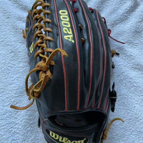 Black High School/College Outfield A2000 12.75" Baseball Glove