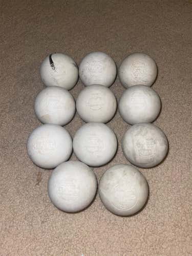 11 Used white Gait Lacrosse Balls
