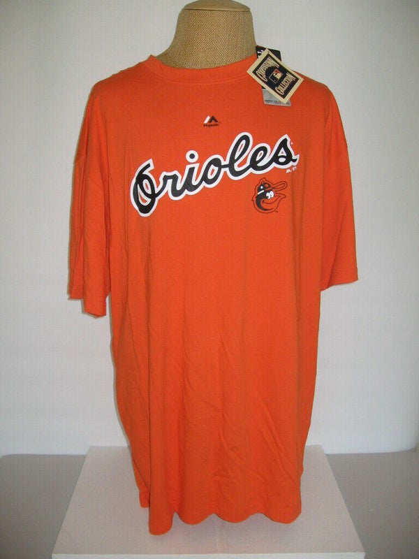 Vintage Logo 7 Baltimore Orioles MLB Orange T Shirt Men Size