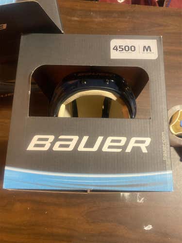 Colorado Avalanche Stock Blue New Medium Bauer 4500 Pro Stock Helmet