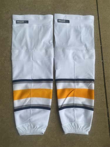 Buffalo Sabers New Stock White Senior XL Reebok Pro Stock Socks
