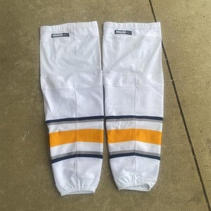 New Buffalo Sabers Away Stock White Senior Reebok Pro Stock Socks XL+
