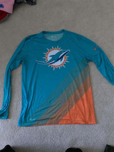 Miami Dolphins Blue Adult Large Nike Shirt