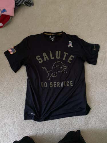 Detroit Lions Salute To Service Black Adult Large Nike Shirt