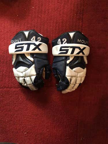 Mount St. Mary’s Blue Used Player's STX K18  Lacrosse Gloves