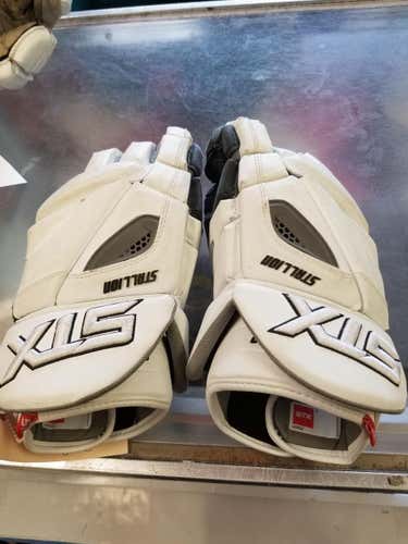 White Used Player's STX Stallion 500 Lacrosse Gloves 13"