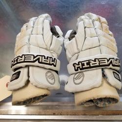 White Used Player's Maverik Lacrosse Gloves 12"