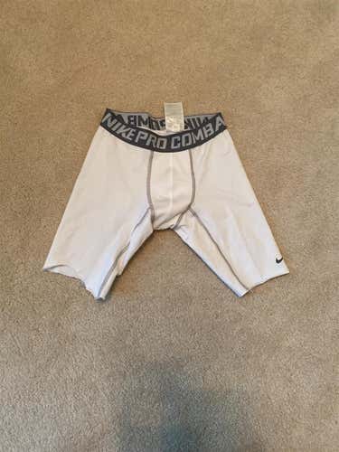 White Adult Medium Nike Compression Cutoffs