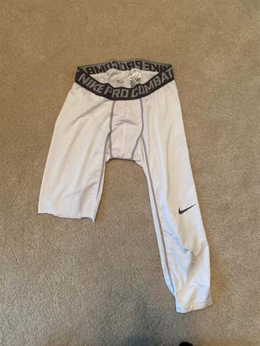 White Adult Medium Nike Compression One Leg
