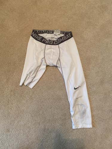 White Adult Medium Nike Compression One Leg