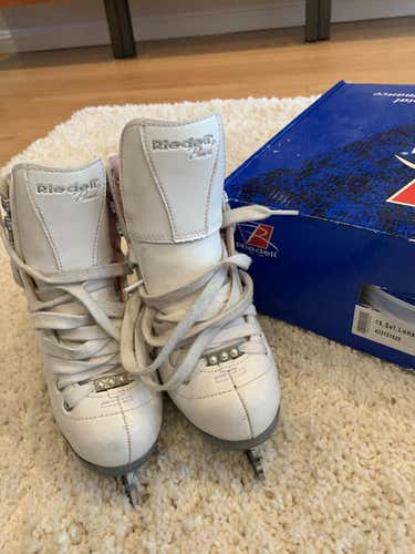 White Used Riedell Figure Skates Size 1