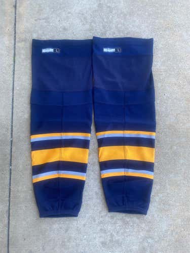 Buffalo Sabers Stock Game Socks Blue Senior Large Reebok Pro Stock Socks