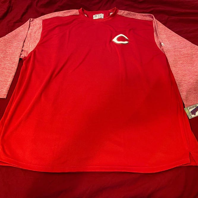 RARE * Cincinnati Reds MLB Baseball Majestic Red Adult Majestic Pullover Sweatshirt * 5XL* NWT