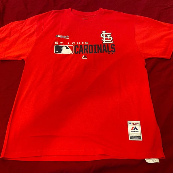 St Louis Cardinals Dynasty MLB Jersey Mens Size L White Red Short Sleeve  Button