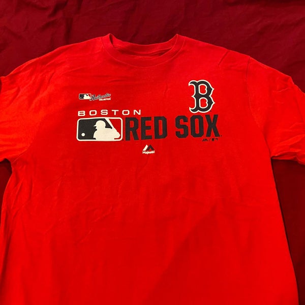 Boston Red Sox MLB Baseball Red Adult Large Majestic Long Sleeve T-Shirt *  NWOT