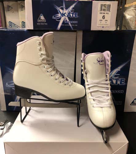 New White Jackson Ultima GS 180 Size 6 Figure Skates