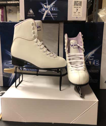 New White Jackson Ultima GS 180 Size 7 Figure Skates
