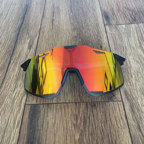 NEW 100% Hypercraft Sunglasses - Black Frame w/ Red Multilayer Lens